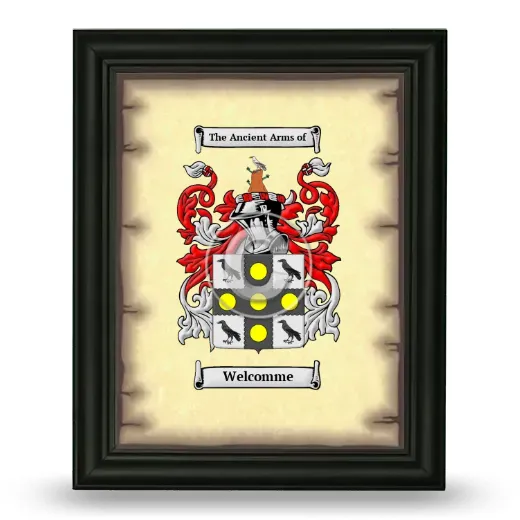 Welcomme Coat of Arms Framed - Black