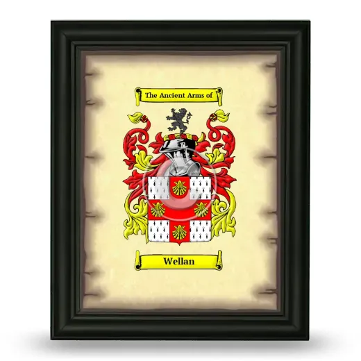 Wellan Coat of Arms Framed - Black