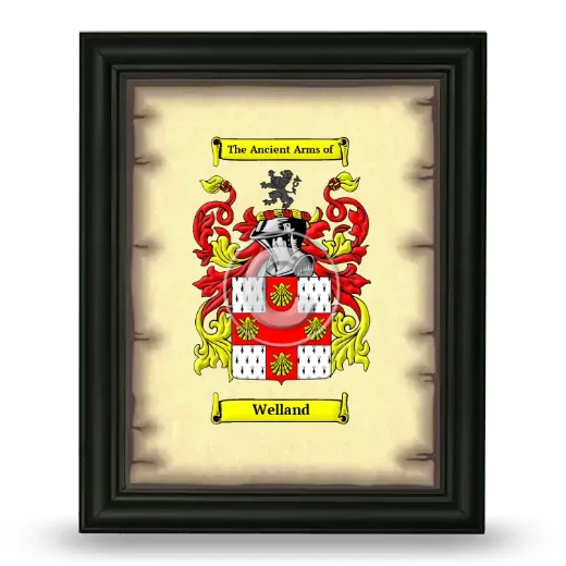 Welland Coat of Arms Framed - Black