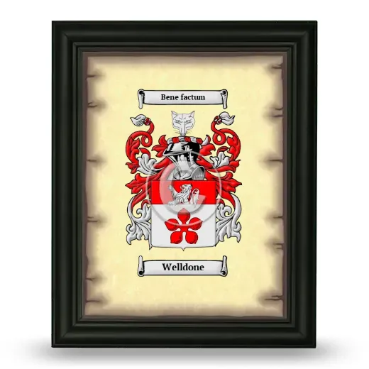 Welldone Coat of Arms Framed - Black