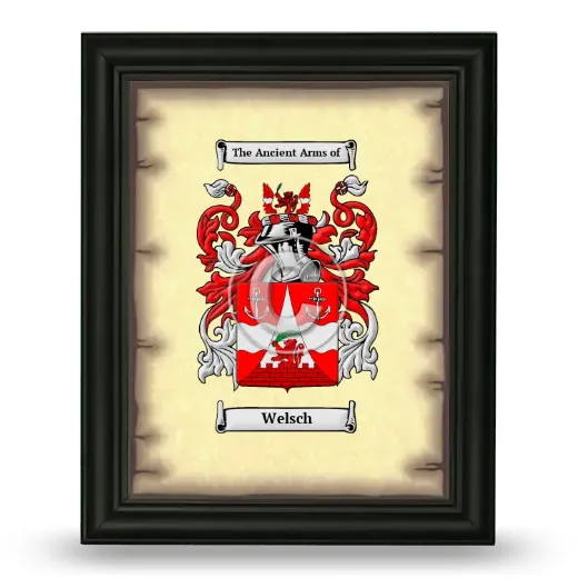 Welsch Coat of Arms Framed - Black