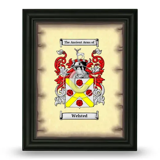 Welsted Coat of Arms Framed - Black