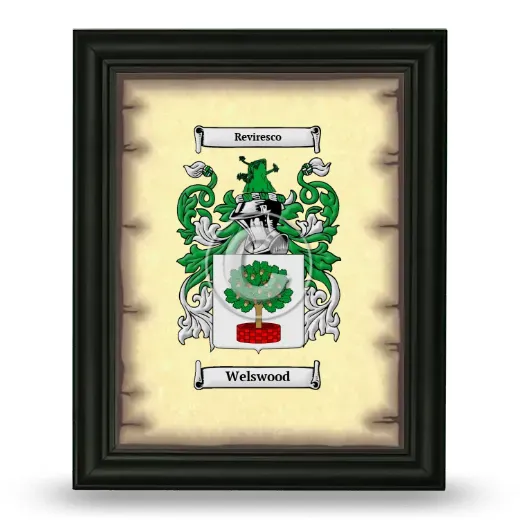 Welswood Coat of Arms Framed - Black