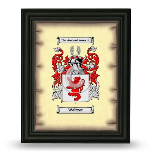 Weltzer Coat of Arms Framed - Black