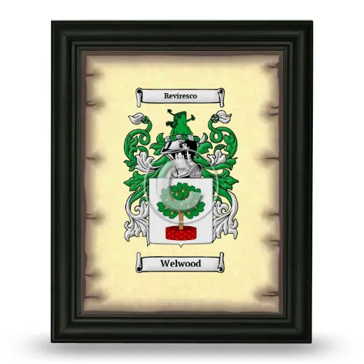 Welwood Coat of Arms Framed - Black