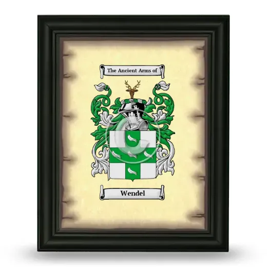Wendel Coat of Arms Framed - Black
