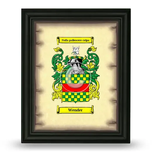 Wender Coat of Arms Framed - Black