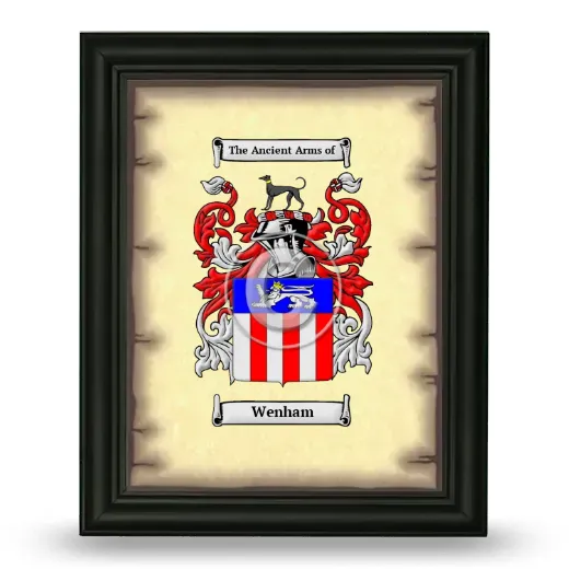 Wenham Coat of Arms Framed - Black