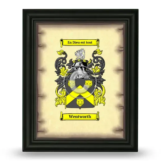 Wentworth Coat of Arms Framed - Black