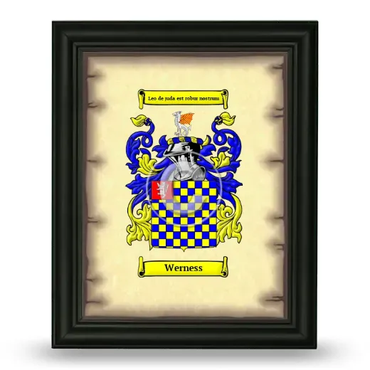 Werness Coat of Arms Framed - Black