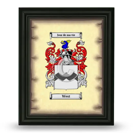 West Coat of Arms Framed - Black