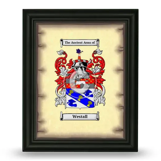 Westall Coat of Arms Framed - Black