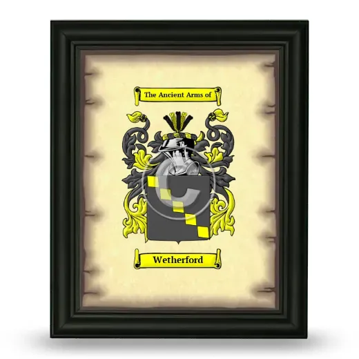 Wetherford Coat of Arms Framed - Black