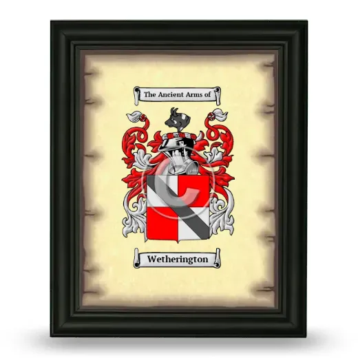 Wetherington Coat of Arms Framed - Black