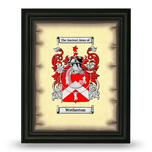 Wetherton Coat of Arms Framed - Black