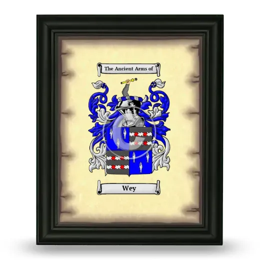 Wey Coat of Arms Framed - Black
