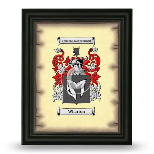 Wharton Coat of Arms Framed - Black