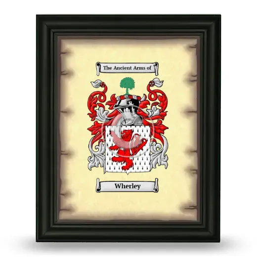 Wherley Coat of Arms Framed - Black