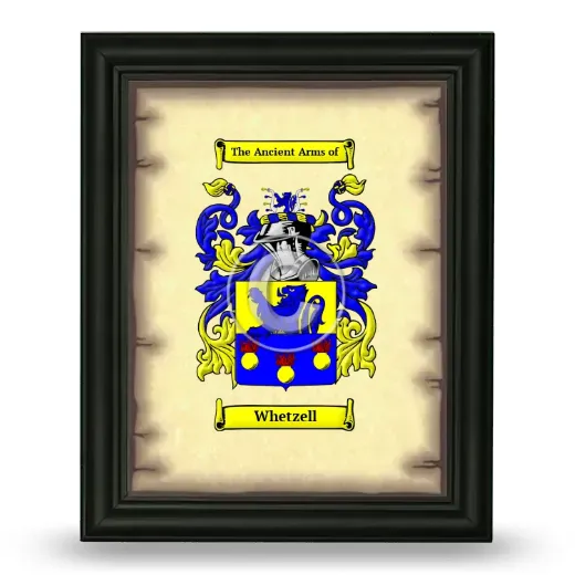 Whetzell Coat of Arms Framed - Black
