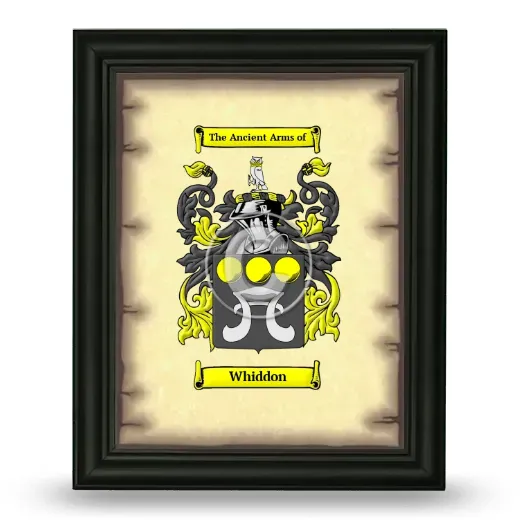 Whiddon Coat of Arms Framed - Black