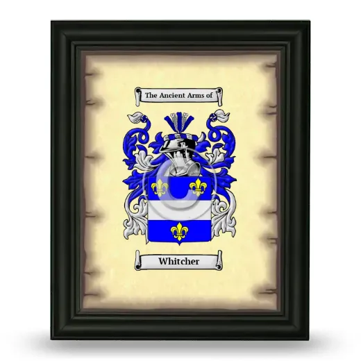 Whitcher Coat of Arms Framed - Black