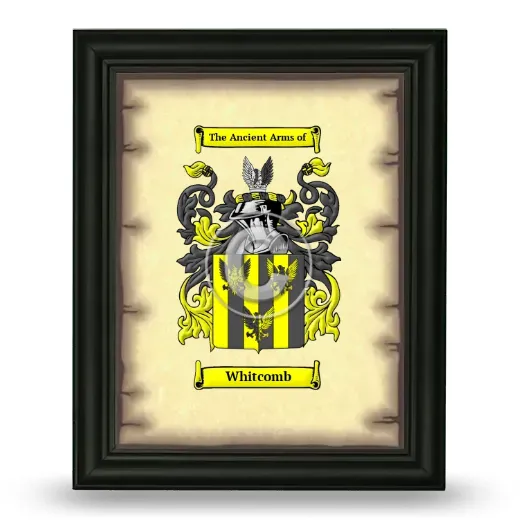 Whitcomb Coat of Arms Framed - Black