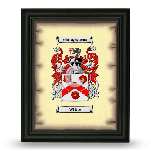White Coat of Arms Framed - Black
