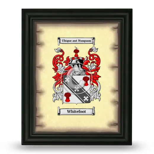 Whitefoot Coat of Arms Framed - Black