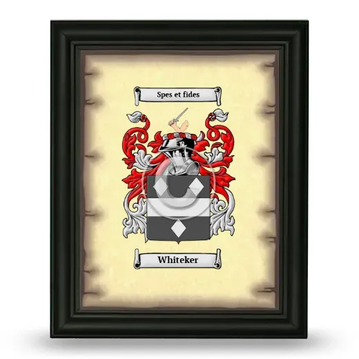Whiteker Coat of Arms Framed - Black