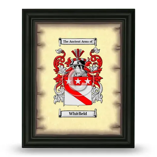Whitfield Coat of Arms Framed - Black