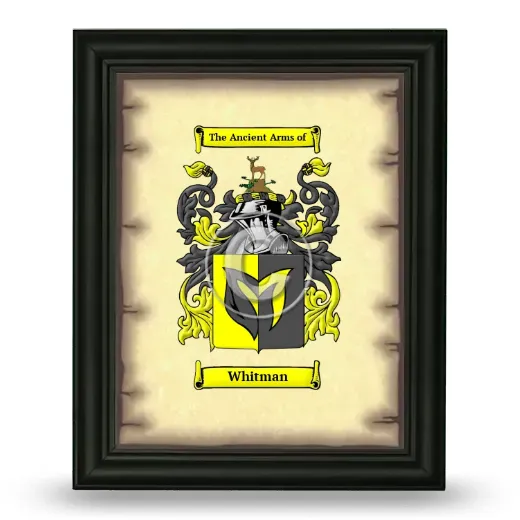 Whitman Coat of Arms Framed - Black