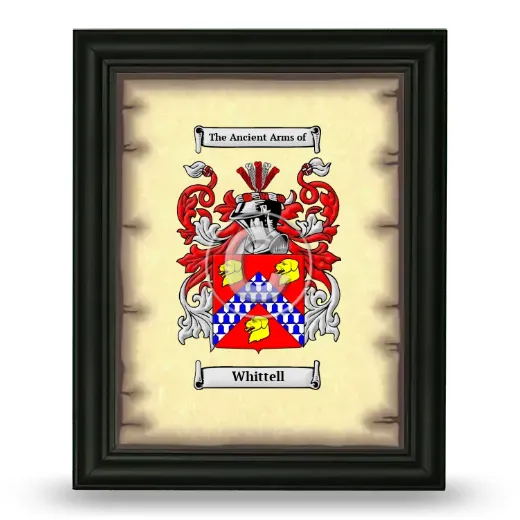 Whittell Coat of Arms Framed - Black