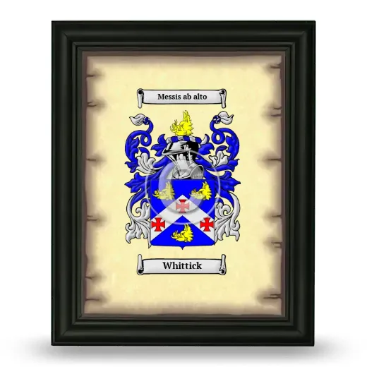 Whittick Coat of Arms Framed - Black