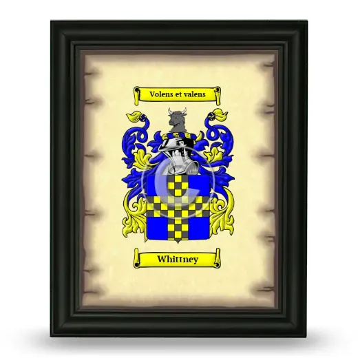 Whittney Coat of Arms Framed - Black