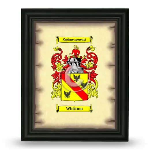 Whittum Coat of Arms Framed - Black