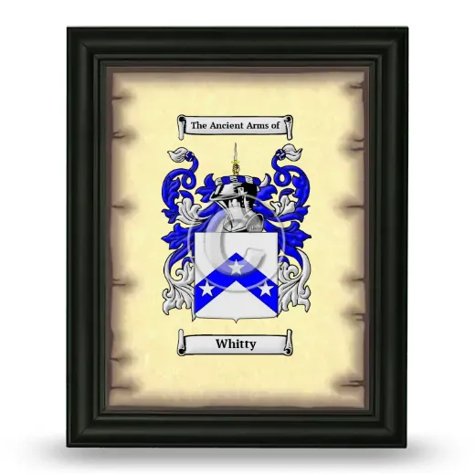 Whitty Coat of Arms Framed - Black
