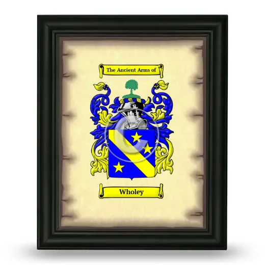 Wholey Coat of Arms Framed - Black