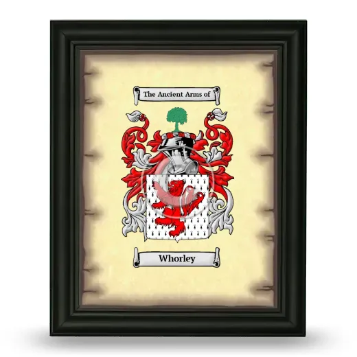 Whorley Coat of Arms Framed - Black