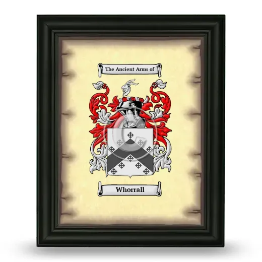 Whorrall Coat of Arms Framed - Black