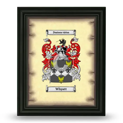 Whyatt Coat of Arms Framed - Black