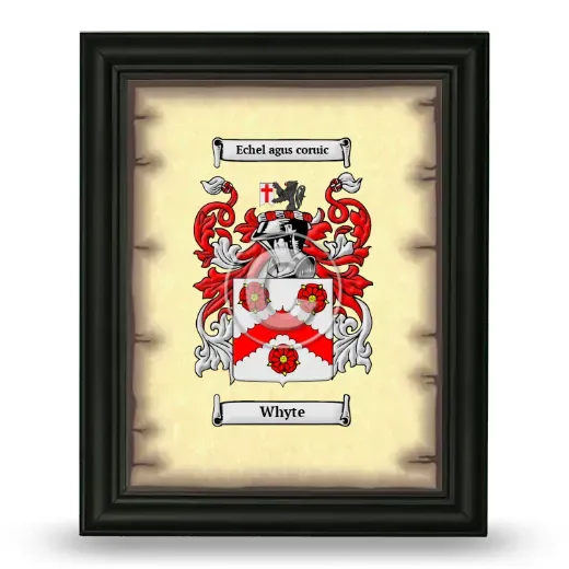 Whyte Coat of Arms Framed - Black