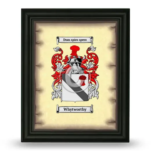 Whytworthy Coat of Arms Framed - Black