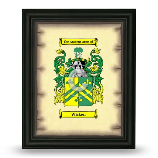 Wicken Coat of Arms Framed - Black