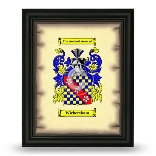 Wickersham Coat of Arms Framed - Black