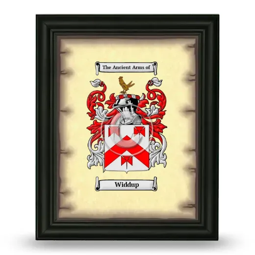 Widdup Coat of Arms Framed - Black