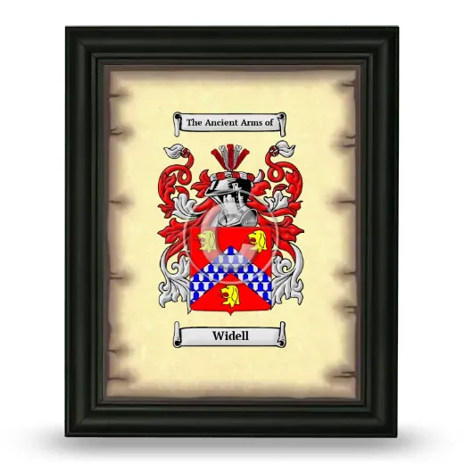 Widell Coat of Arms Framed - Black
