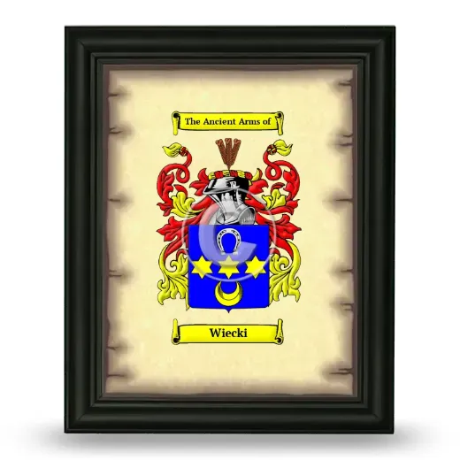 Wiecki Coat of Arms Framed - Black
