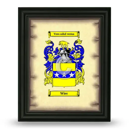 Wier Coat of Arms Framed - Black