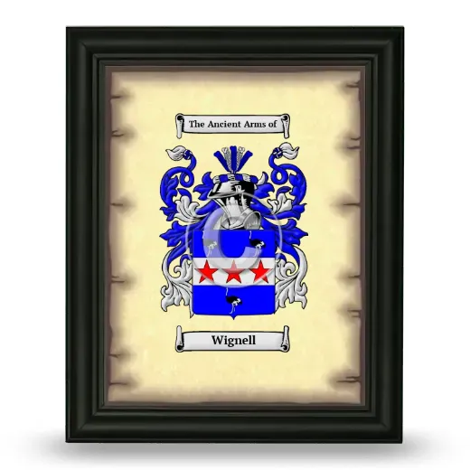Wignell Coat of Arms Framed - Black