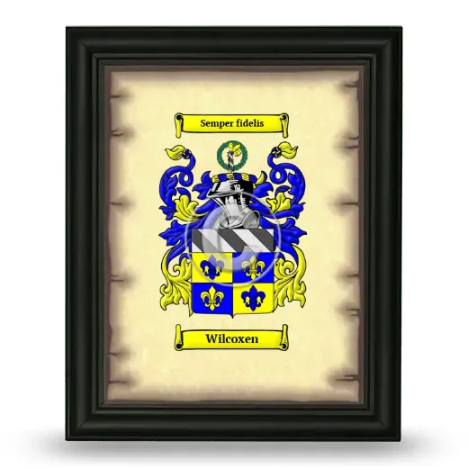 Wilcoxen Coat of Arms Framed - Black